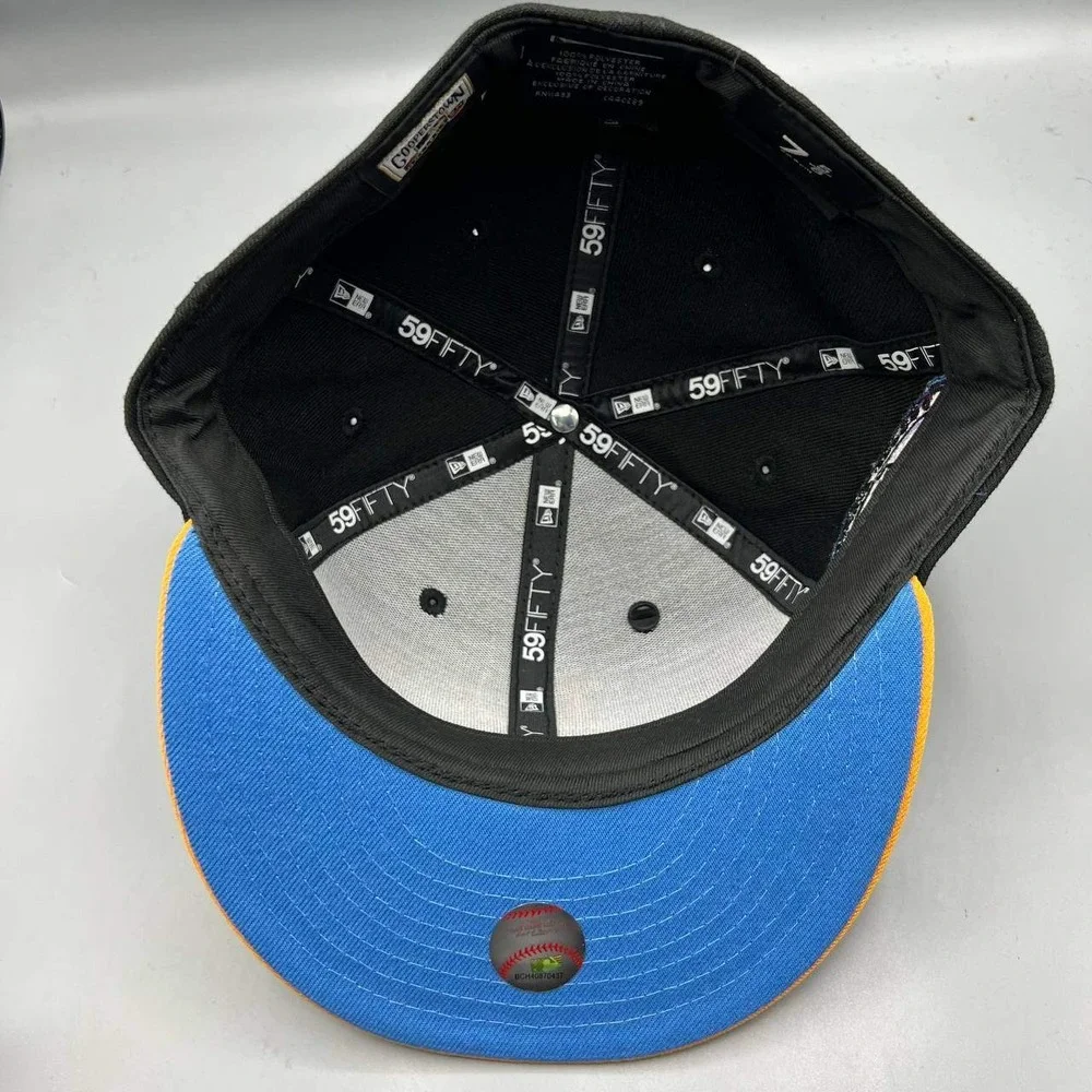 Los Angeles LA‎ Dodgers Hat Men 7 5/8 Frozen Orange 59Fifty New Era Fitted Cap - Picture 2 of 8